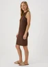 Brown Racer Ribbed Mini Dress - 8 Image 1