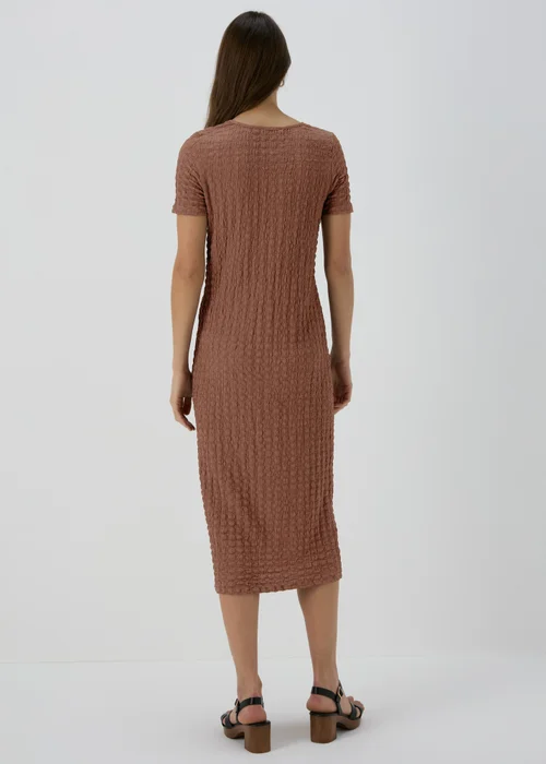 Brown Hyper Texture Midi Dress - 8 Image 2
