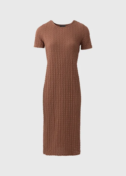 Brown Hyper Texture Midi Dress - 8 Image 5