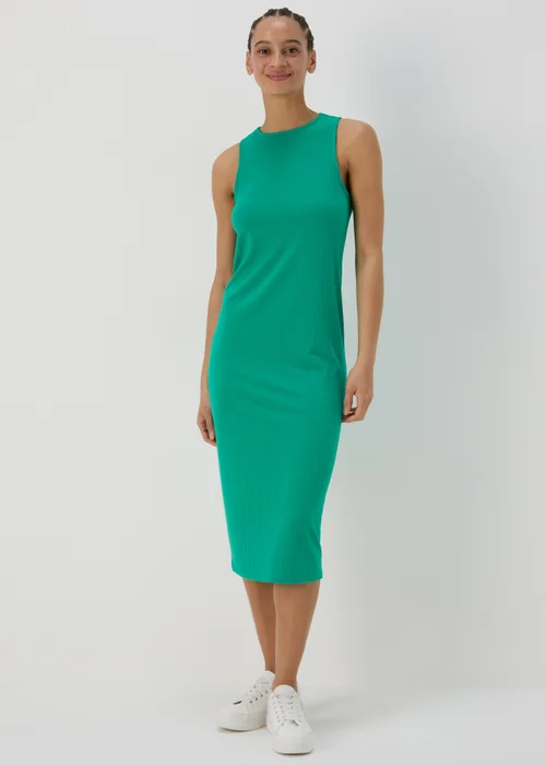Green Ribbed Mini Racer Dress - 8 Image 1