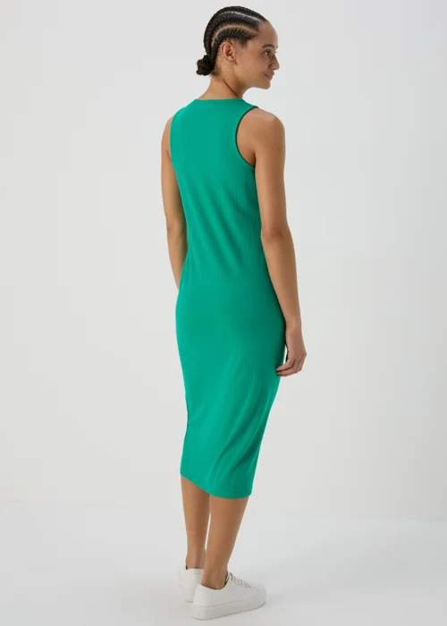 Green Ribbed Mini Racer Dress - 8 Image 2