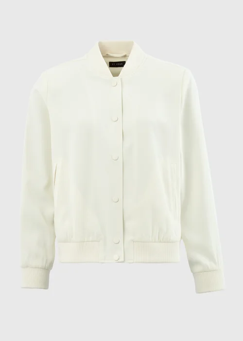 Ivory Crepe Bomber Jacket - 8 Image 5