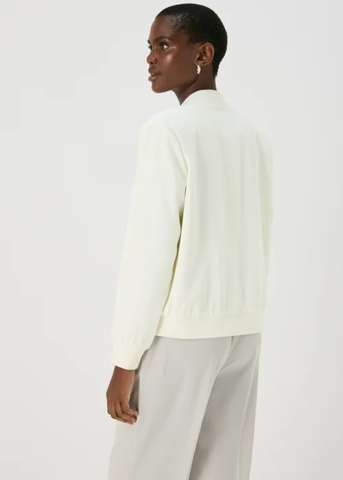 Ivory Crepe Bomber Jacket - 8 Image 3