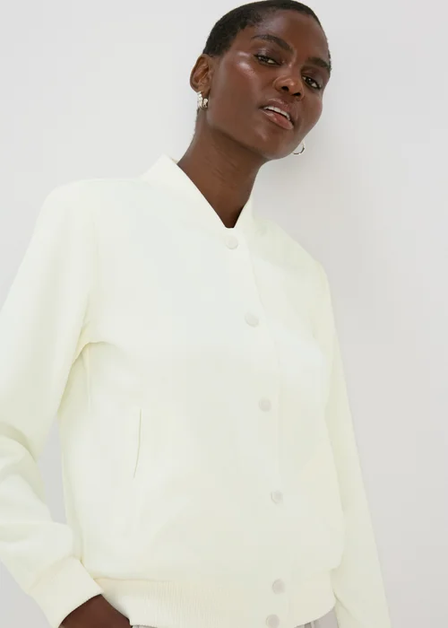 Ivory Crepe Bomber Jacket - 8 Image 4