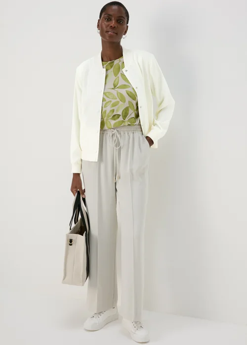 Ivory Crepe Bomber Jacket - 8 Image 1