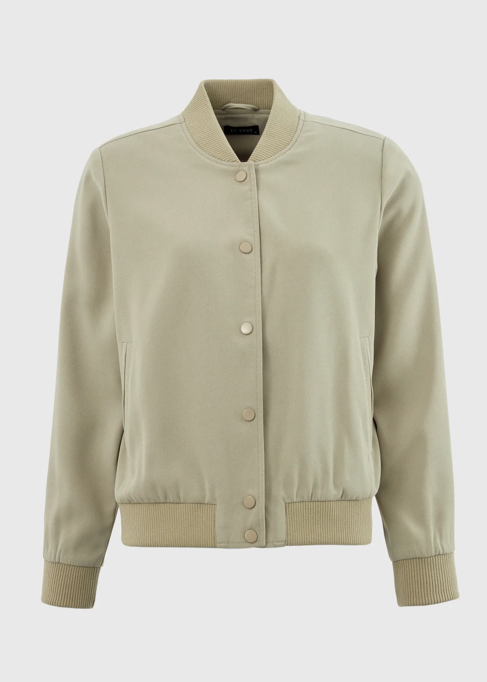 Et Vous Sage Crepe Bomber Jacket - 8 Image 5