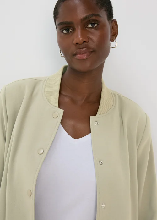 Et Vous Sage Crepe Bomber Jacket - 8 Image 3
