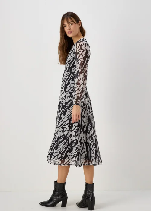Et Vous Black & White Mesh Midi Dress - 8 Image 2