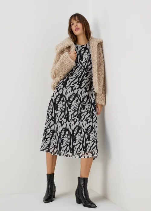 Et Vous Black & White Mesh Midi Dress - 8 Image 4