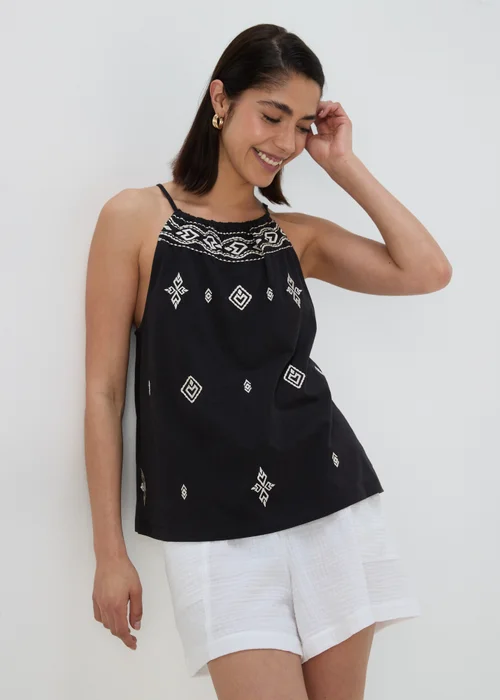 Black Embroidered Cami - 8 Image 1