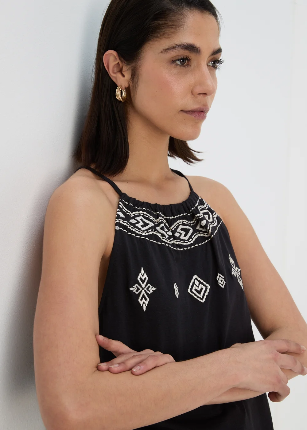 Black Embroidered Cami - 8 Image 3