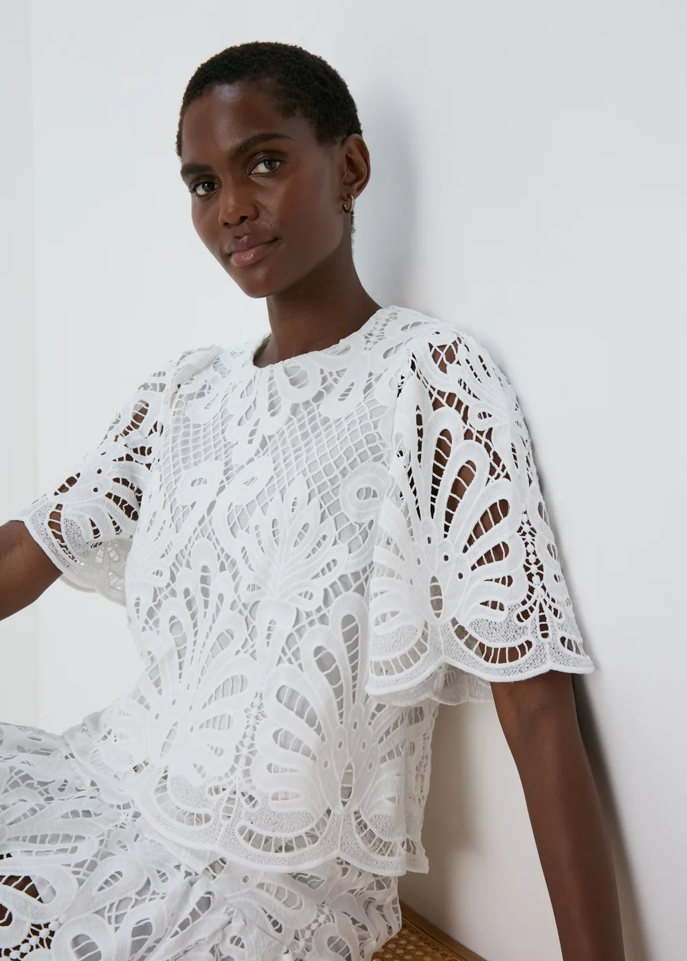 Et Vous White Lace Box Top - 8 Image 3