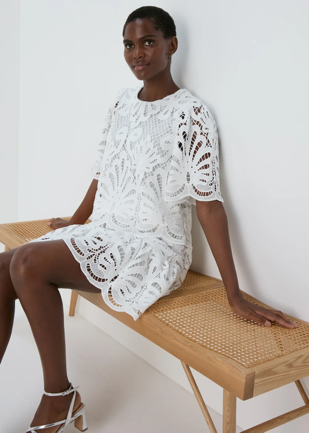 Et Vous White Lace Box Top - 8 Image 1