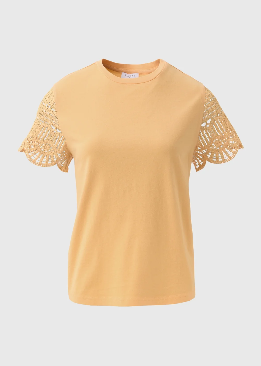 Peach Crochet Sleeve Top - 8 Image 5