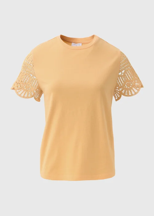 Peach Crochet Sleeve Top - 8 Image 5