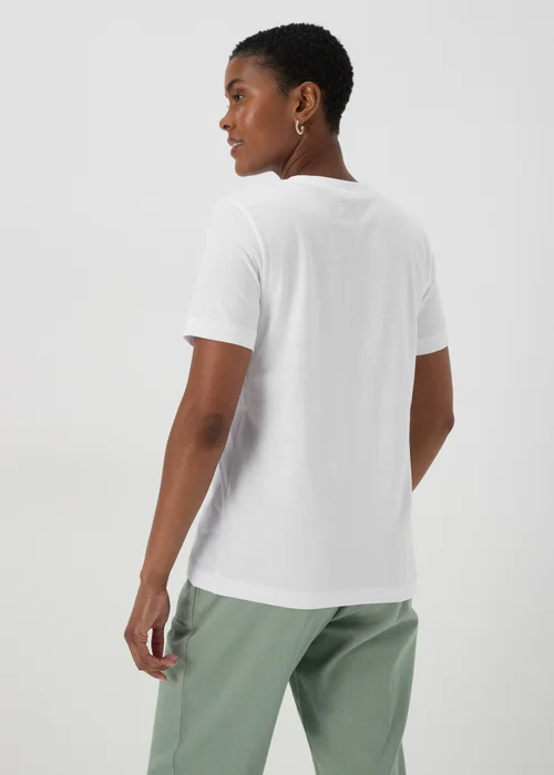 White Floral Print Slogan T-Shirt - Size 8 Image 2