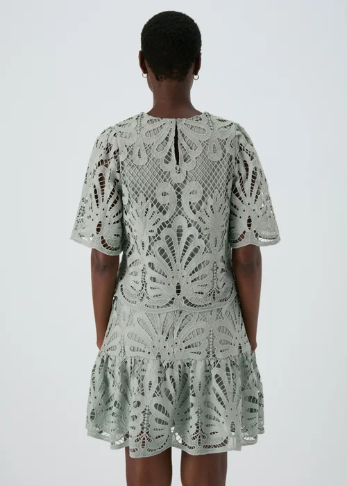 Et Vous Green Lace Box Top - Size 8 Image 2