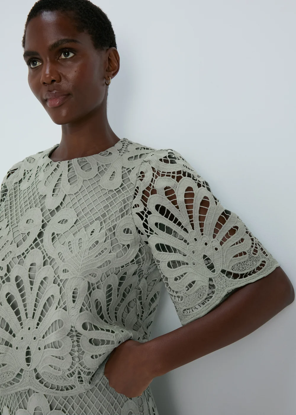 Et Vous Green Lace Box Top - Size 8 Image 1