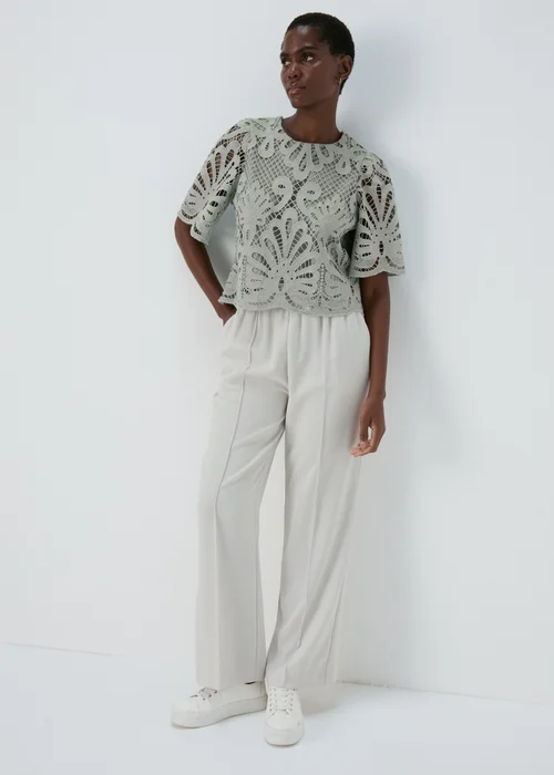 Et Vous Green Lace Box Top - Size 8 Image 4