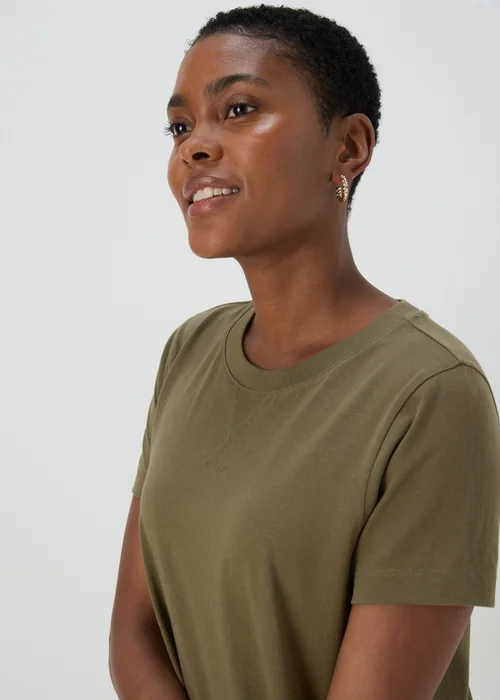 Khaki Mini T Shirt Dress - 8 Image 3
