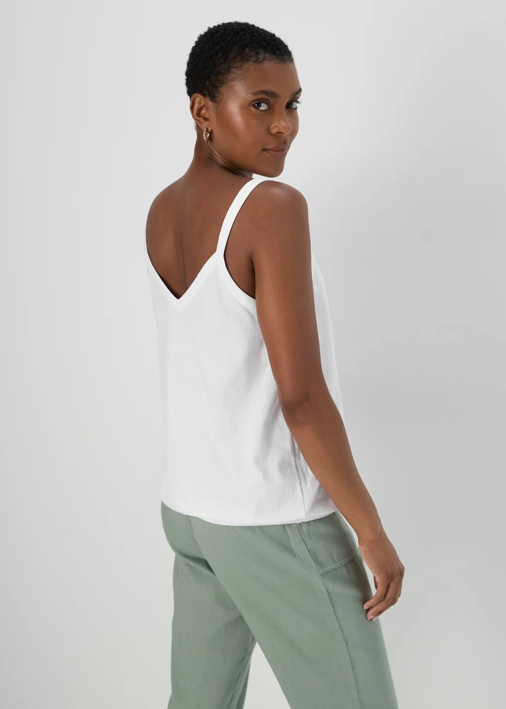 White Plain Frill Cami Top - 8 Image 2