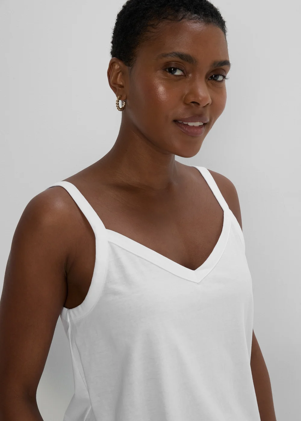 White Plain Frill Cami Top - 8 Image 3