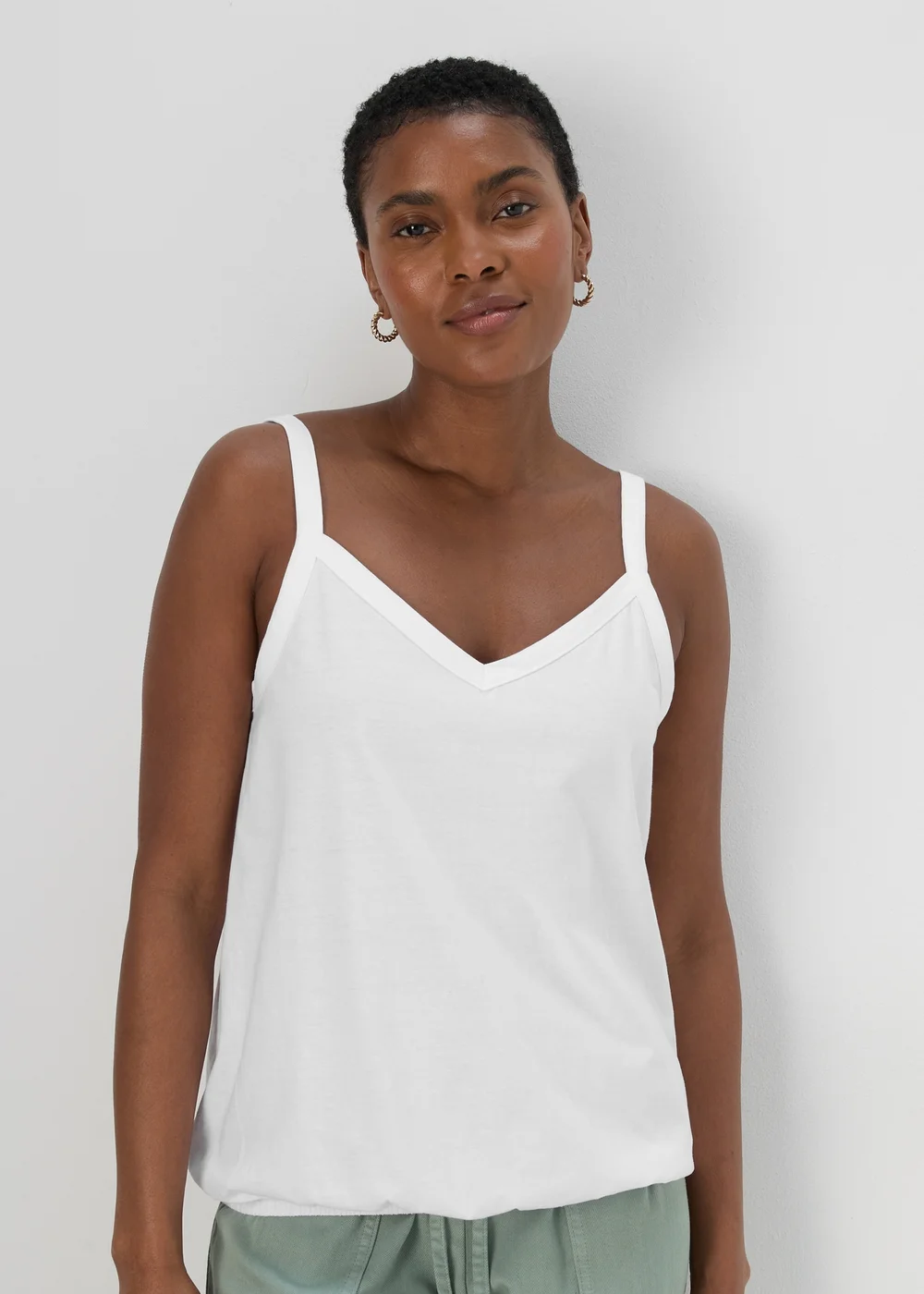 White Plain Frill Cami Top - 8 Image 1