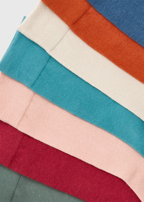 7 Pack Multicolour Plain Socks - 6-8.5 Image 2