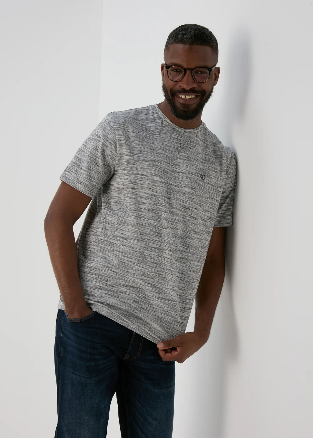 Lincoln Grey Space Dye T-Shirt - S Image 1