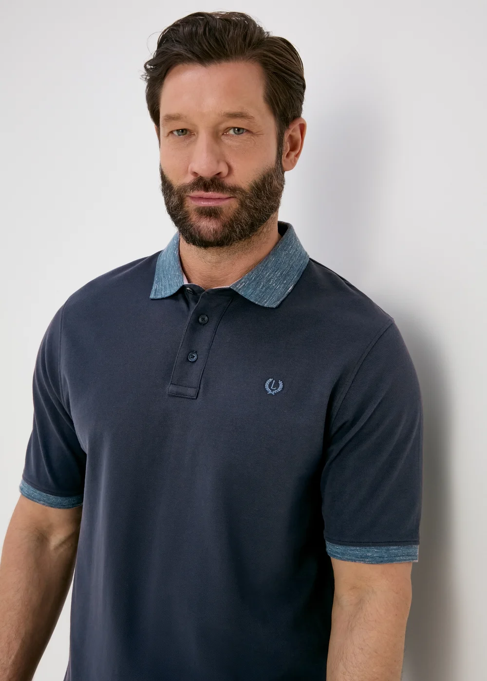Lincoln Navy Pique Space Dye Polo Shirt - S Image 3