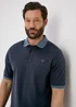 Lincoln Navy Pique Space Dye Polo Shirt - S Image 3