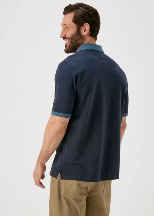 Lincoln Navy Pique Space Dye Polo Shirt - S Image 2
