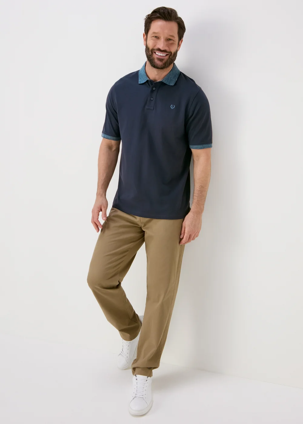 Lincoln Navy Pique Space Dye Polo Shirt - S Image 4