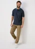 Lincoln Navy Pique Space Dye Polo Shirt - S Image 4