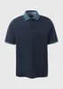 Lincoln Navy Pique Space Dye Polo Shirt - S Image 5