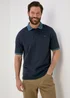 Lincoln Navy Pique Space Dye Polo Shirt - S Image 1