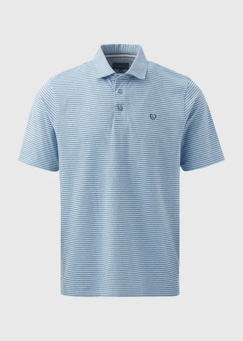 Lincoln Blue Fine Stripe Super Soft Polo Shirt - S Image 5