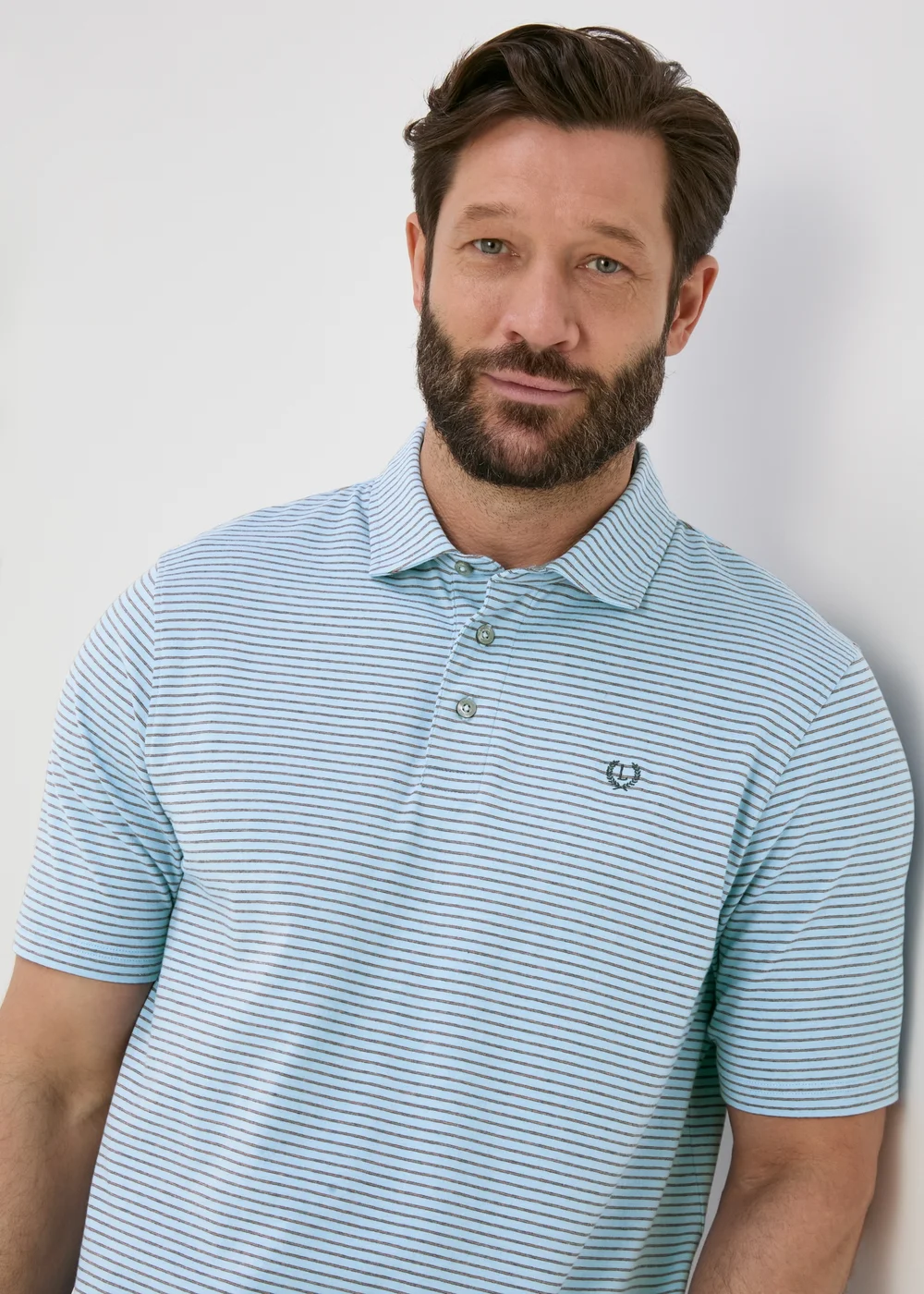 Lincoln Blue Fine Stripe Super Soft Polo Shirt - S Image 3