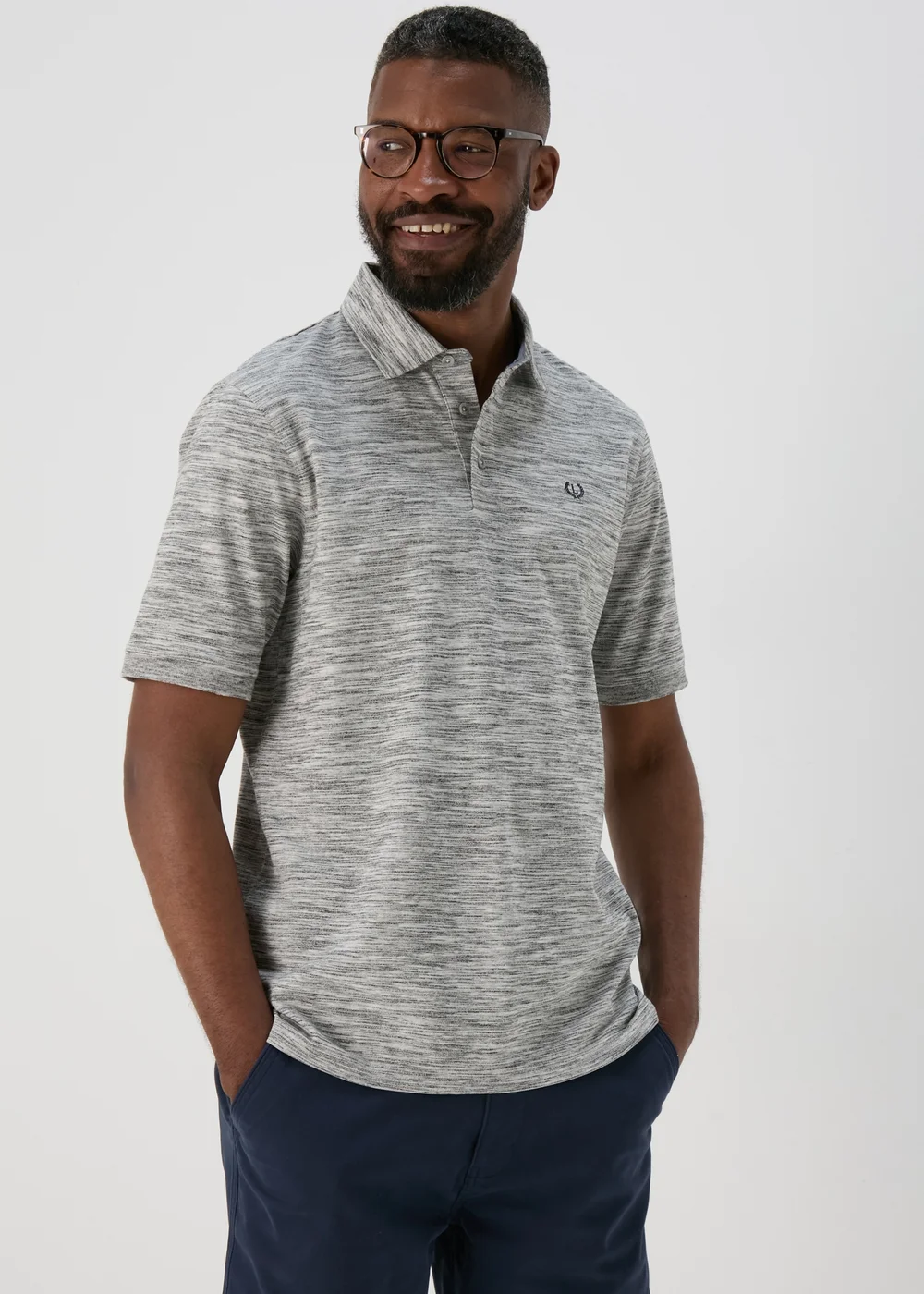 Lincoln Grey Space Dye Polo - S Image 1