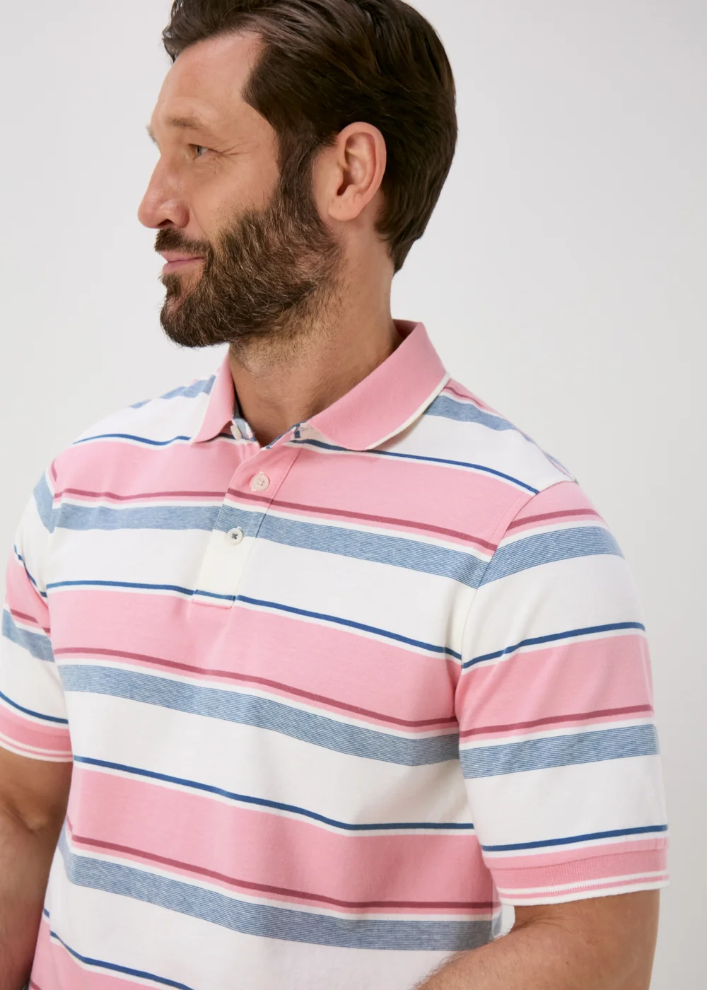 Lincoln Pink Multicolour Stripe Polo Shirt - S Image 3