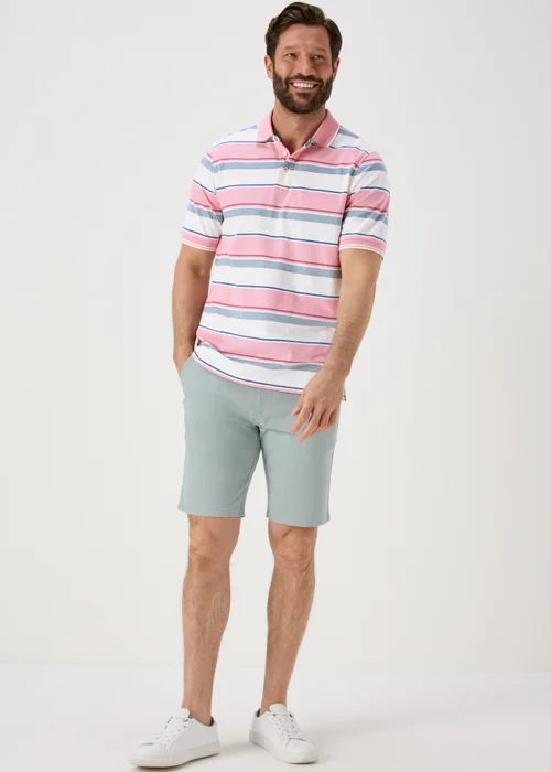Lincoln Pink Multicolour Stripe Polo Shirt - S Image 4