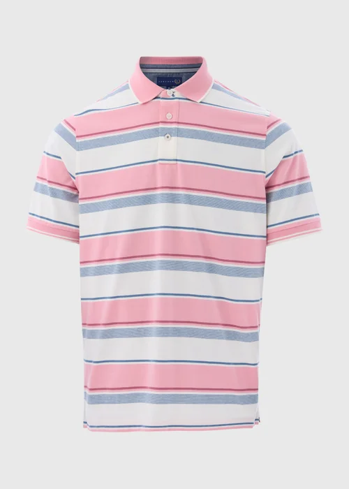 Lincoln Pink Multicolour Stripe Polo Shirt - S Image 5