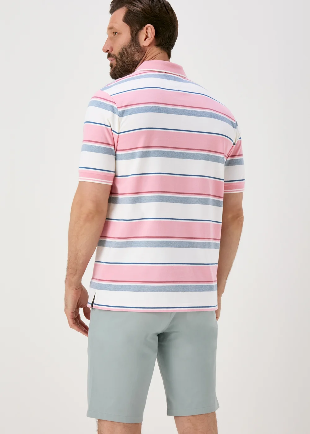 Lincoln Pink Multicolour Stripe Polo Shirt - S Image 2