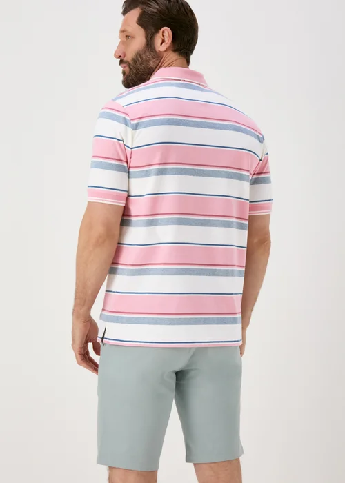 Lincoln Pink Multicolour Stripe Polo Shirt - S Image 2