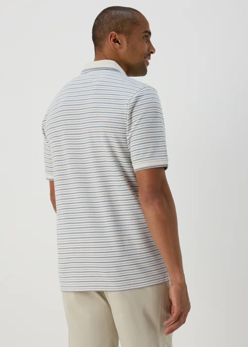 Lincoln Ecru Popcorn Stripe Polo Shirt - S Image 2