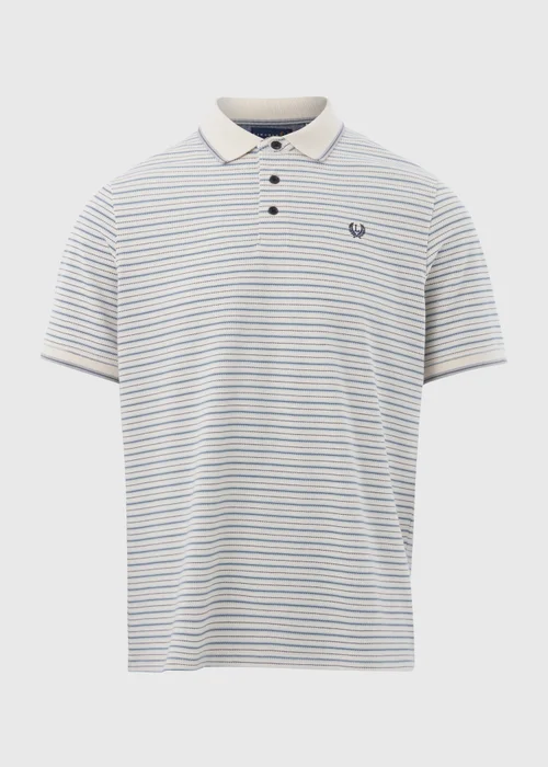 Lincoln Ecru Popcorn Stripe Polo Shirt - S Image 5