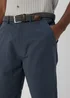 Navy Seersucker Belted Shorts - 32 Image 3