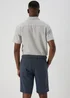 Navy Seersucker Belted Shorts - 32 Image 2