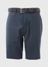 Navy Seersucker Belted Shorts - 32 Image 5