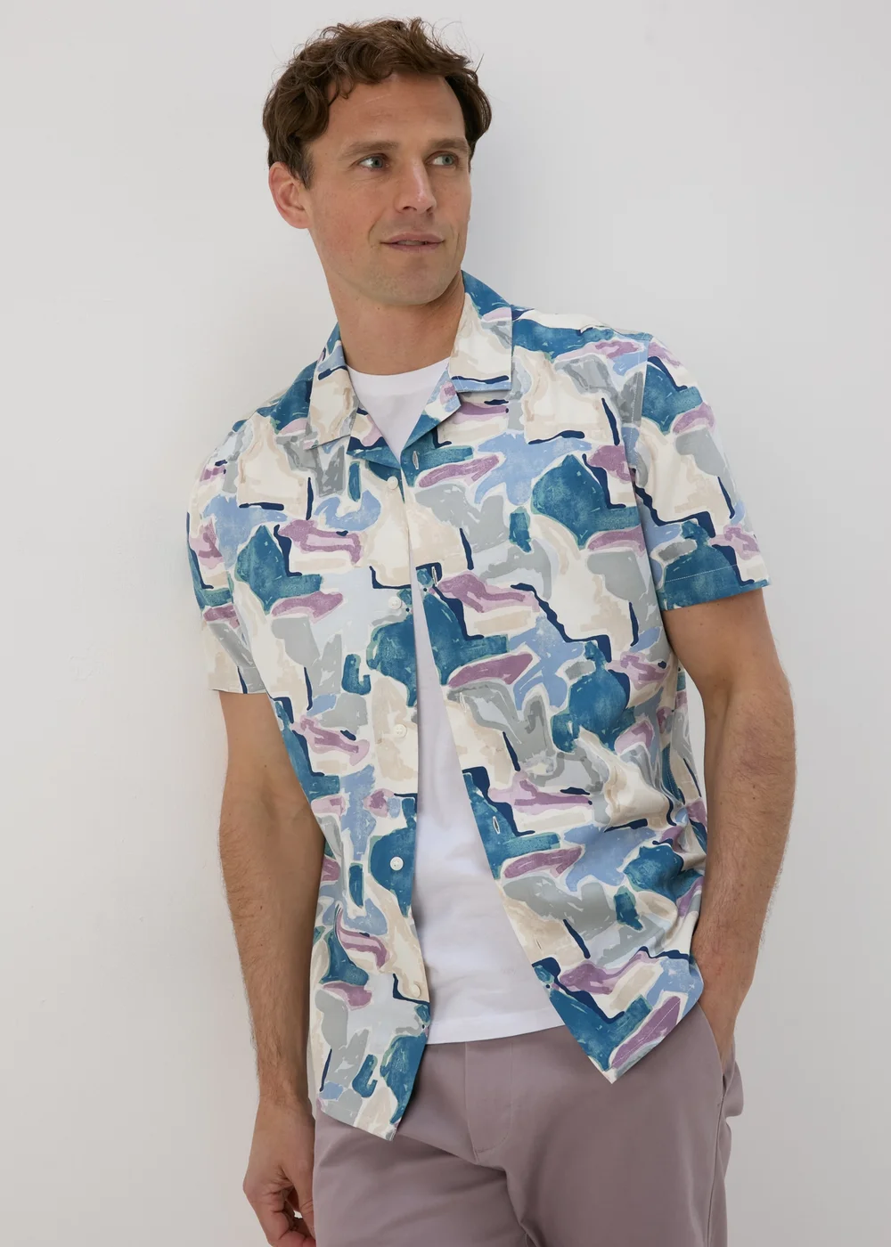 Multicolour Watercolour Shapes Shirt - S Image 1